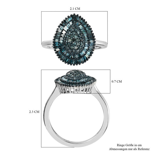 Blauer Diamant Ring 925 Silber platiniert  ca. 0,50 ct image number 7