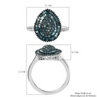 Blauer Diamant Ring 925 Silber platiniert  ca. 0,50 ct image number 6