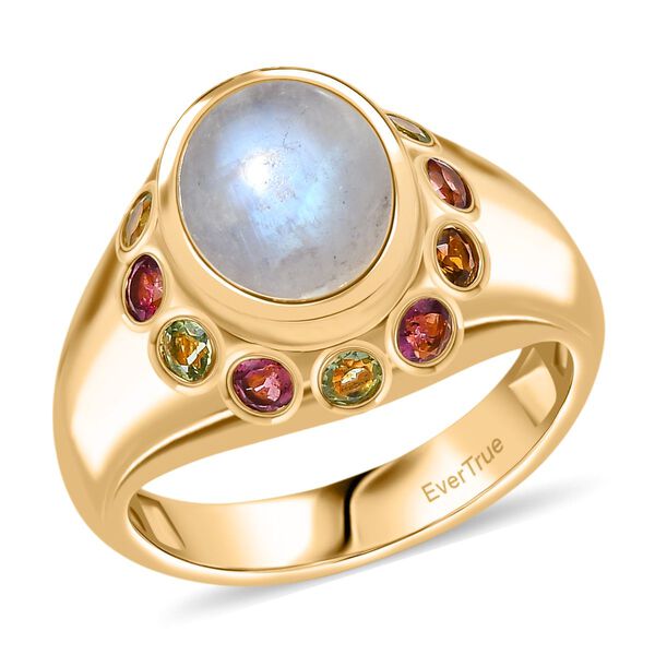 Regenbogen Mondstein und Multi-Turmalin Ring und Anh&auml;nger image number 4