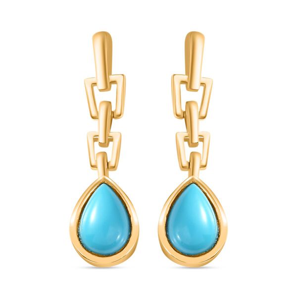 AA Amerikanische Nat&uuml;rliche Sleeping Beauty T&uuml;rkis Ohrringe 925 Silber 750 Gelbgold Vermeil ca. 1.44 ct image number 0