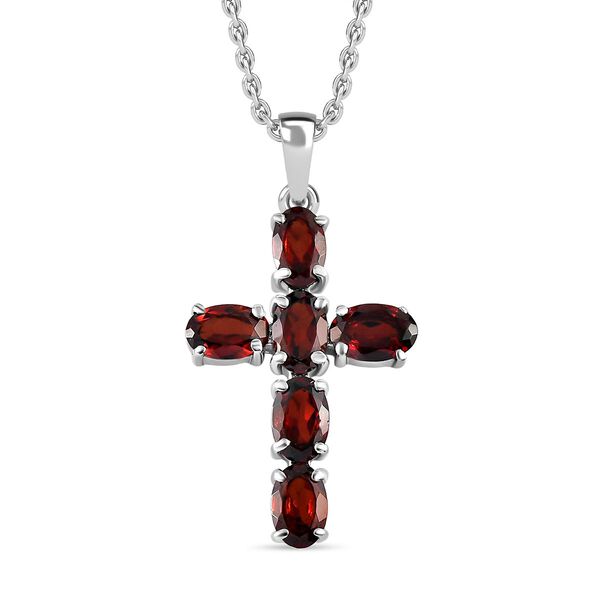 Roter Granat-Anh&auml;nger und Kette - 3,36 ct.