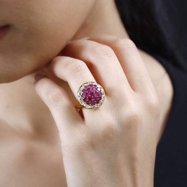 Afrikanischer Rubin und Zirkon-Ring - 3,59 ct. image number 3