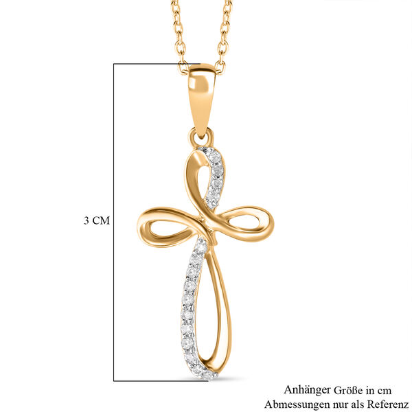 Diamant Anh&auml;nger, 925 Silber Gelbgold Vermeil - 0,10 ct. image number 5