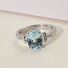 Espirito Santo Aquamarin und Diamant Ring 925 Silber platiniert  ca. 1,77 ct image number 1