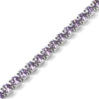 Simulierter Lila Diamant Flexibel Bolo Armband 15-22 cm Edelstahl ca. 3,56 ct image number 3