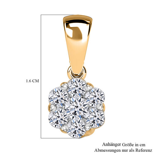 LUXURIANT DIAMOND- SI Labor Diamant Anhänger, 925 Silber Gelbgold Vermeil - 0,51 ct. image number 4