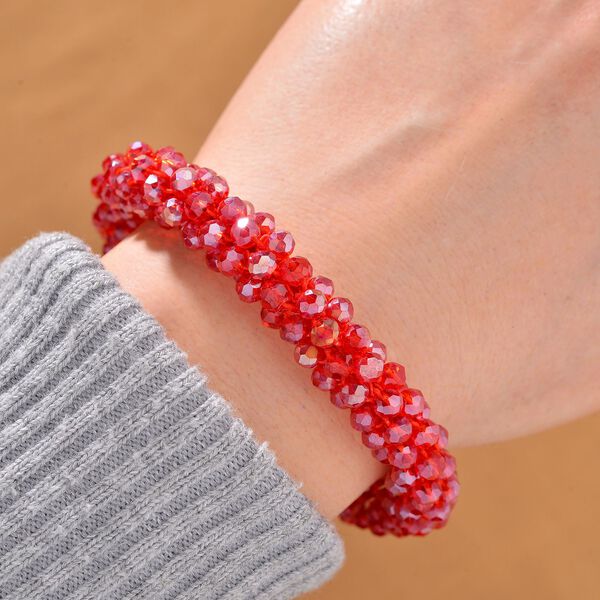 Rote Magie Farbe Kristall Armband, flexibel (ca. 18 - 19 cm) image number 2