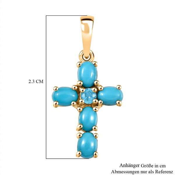 AA Sleeping Beauty Türkis und Neon Apatit Anhänger, 925 Silber vergoldet - 0,85 ct. image number 6
