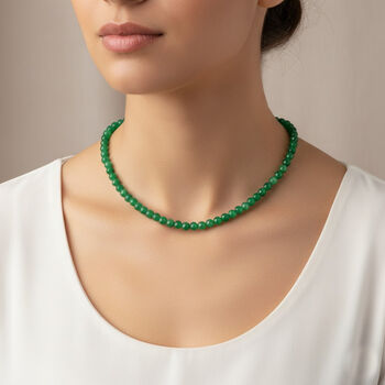 Rote Jade 45+5cm Halskette - 80 ct.