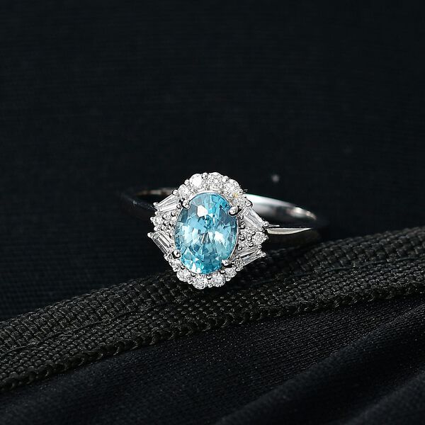 LUXURIANT AAA blauer Zirkon und Labor Diamant Ring in 417 Wei&szlig;gold - 2,50 ct. image number 1