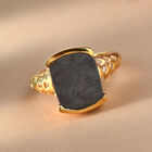 Meteorit und Zirkon-Ring, 925 Silber Gelbgold Vermeil  ca. 9,95 ct image number 1