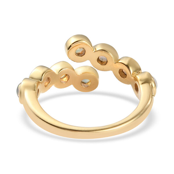 Nat&uuml;rlicher &Auml;thiopischer Opal bypass Ring 925 Silber 585 Vergoldet image number 6