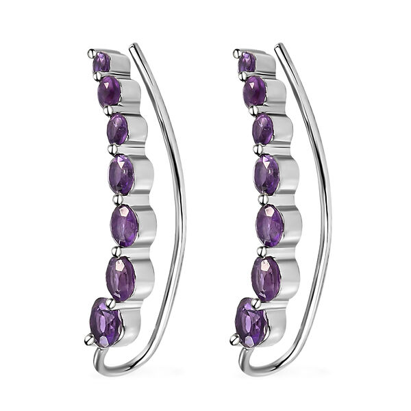 Afrikanischer Amethyst Climber Ohrringe in Silber 2,50 Ct image number 4