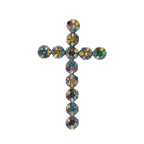 Mehrfarbiger Diamant-Kreuz-Anhänger - 0,50 ct. image number 0