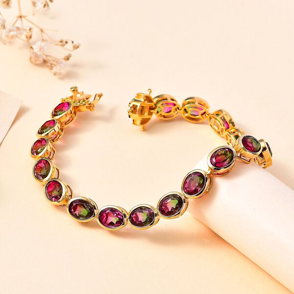 Wassermelonen Quarz Triplett und Multi-Edelstein-Armband image number 2