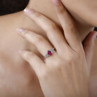 Fissure gefüllt Rubin und Diamant Ring 925 Silber platiniert  ca. 1,41 ct image number 2