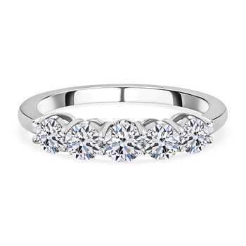 LUXURIANT SGL zertifizierter VS-EF Labor Diamant Half Eternity Ring in 585 Wei&szlig;gold - 1 ct.