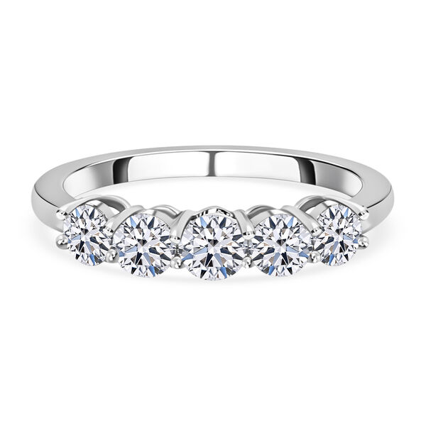 LUXURIANT SGL zertifizierter VS-EF Labor Diamant Half Eternity Ring in 585 Wei&szlig;gold - 1 ct.