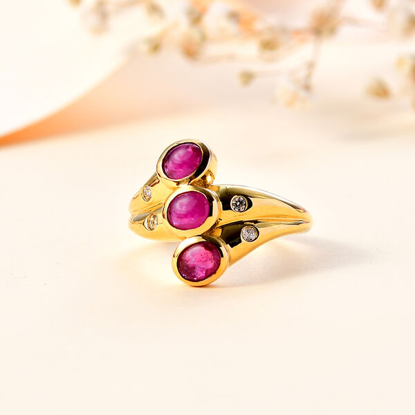 AA afrikanischer Rubin und Zirkon-Ring -1,94 ct. image number 2