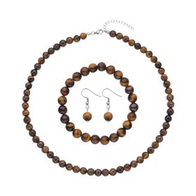 3er-Set - Tigerauge Schmuckset - 	323,50 ct.