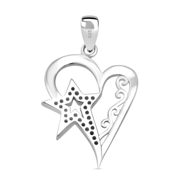 Lustro Stella wei&szlig;er Zirkonia Herz und Stern Anh&auml;nger image number 4