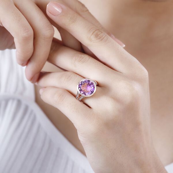 Rose De France Amethyst und Zirkon Ring - 6,06 ct. image number 3