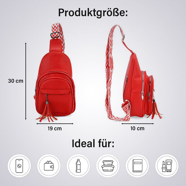 PU Brusttasche, 19x10x30cm, Rot image number 5
