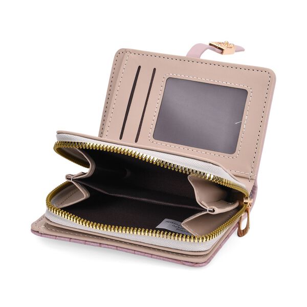 Life style Color:purple /Profile: wallet  wall(exterior):PU   Lining(interior): polyester;  wallet Pockets(exterior):Pockets(interior):currency divider-2;card slot-7 long wallet  Measurement:7.87*3.94*1.18inch            short wallet  Measurement:4.72*3. image number 7