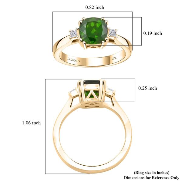 LUXORO zertifiziert und geprüft AAA natürlicher Chromdiopsid und Diamant Ring in 417 Gold - 2,6 ct. image number 5