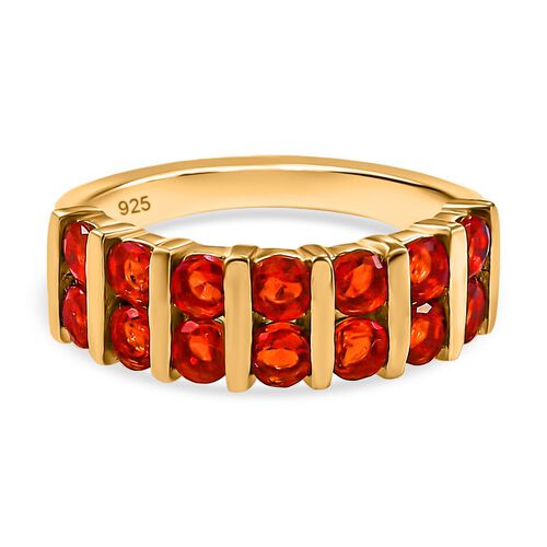 Purpurroter Feueropal Ring, 925 Silber Gelbgold Vermeil  ca. 1,19 ct image number 0