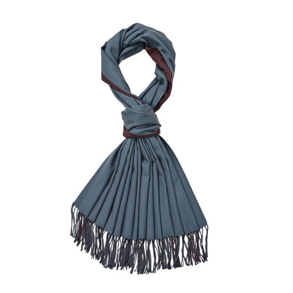 Eleganter doppelseitiger Schal mit Fransen, 68x180cm, Braun image number 2