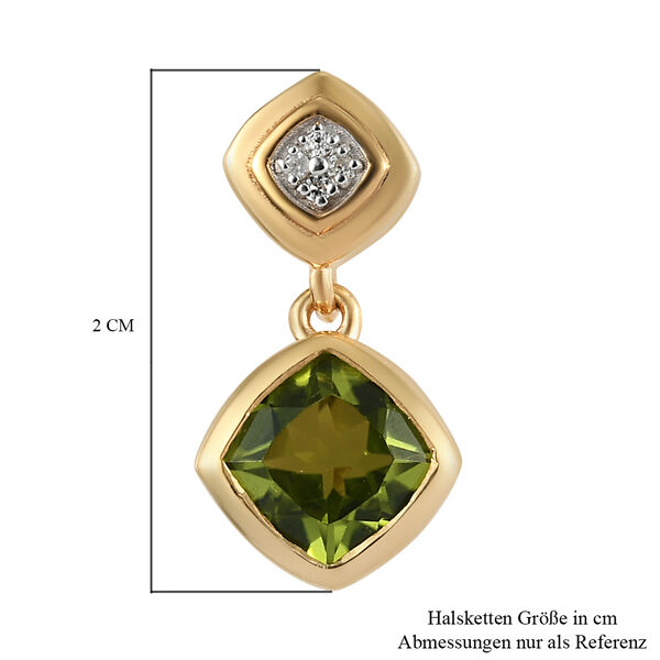 Nat&uuml;rlicher Peridot und Zirkon-Anh&auml;nger, 925 Silber vergoldet ca. 1,55 ct image number 6