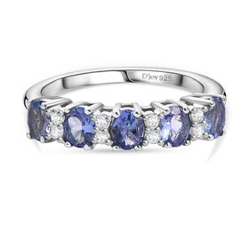 D'Joy Tansanit, Weißer Zirkon Ring 925 Silber rhodiniert (Größe 20.00) ca. 1,01 ct