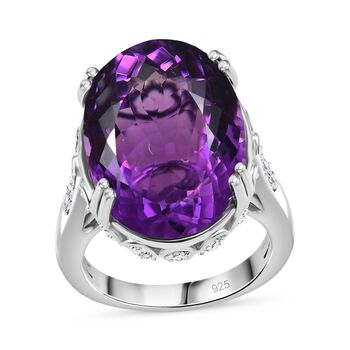 Afrikanischer Amethyst und Zirkon Ring - 24,74 ct.