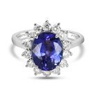 RHAPSODY Tansanit Ring mit Diamant-Halo image number 0