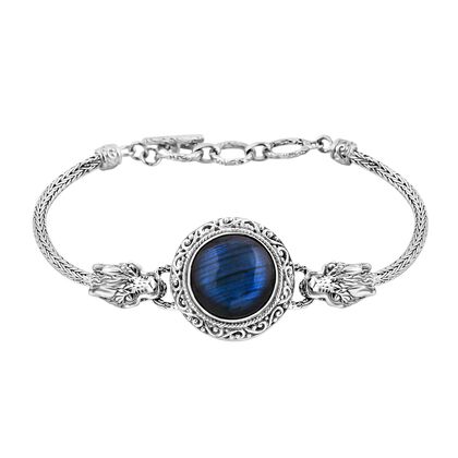 AAA Labradorit Armband ca. 19 cm 925 Silber ca. 12.89 ct