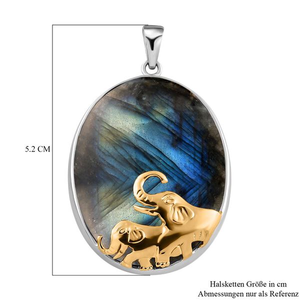 Labradorit Anh&auml;nger 925 Silber bicolor ca. 74,24 ct image number 7