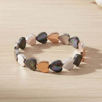 Flexibles mehrfarbiges Herz Muschelkernperle Armband