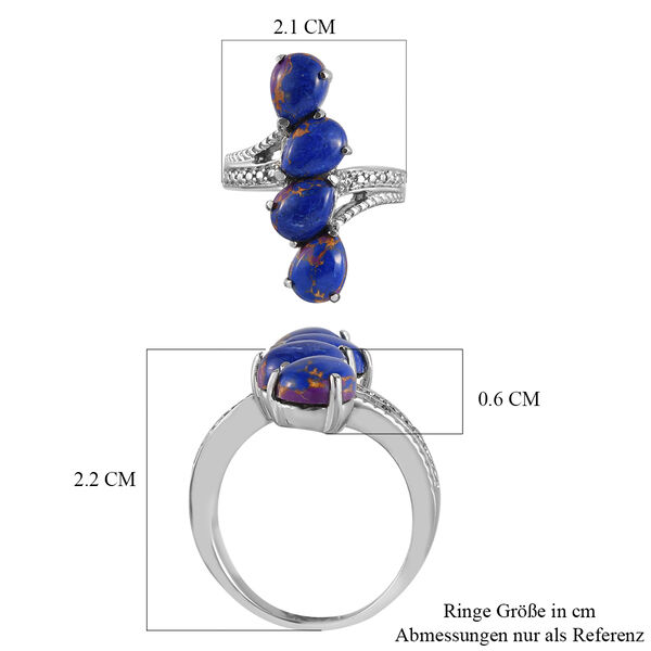 Lila T&uuml;rkis bypass Ring Edelstahl  ca. 4,59 ct image number 5