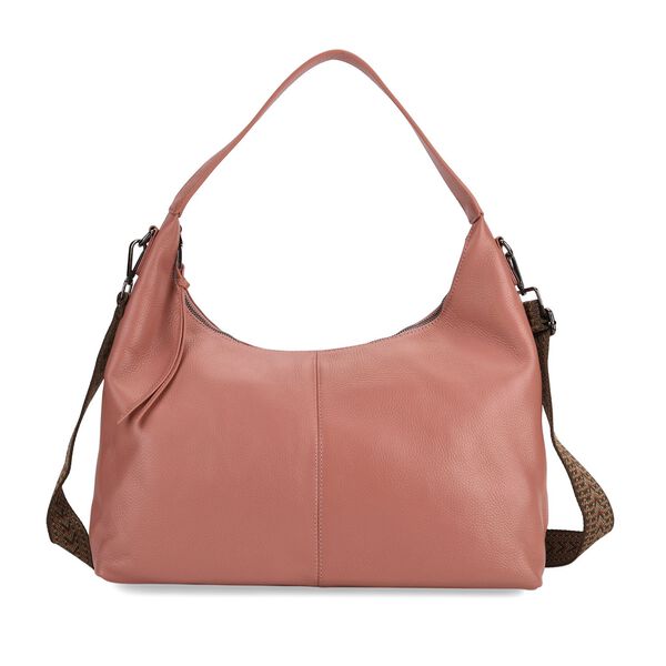 Echtleder-Hobo-Bag mit abnehmbarem Schulterriemen, 41x10x35 cm, Altrosa image number 0