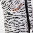 Langer Cardigan mit Taschen und Knopf, gestrickt, Einheitsgröße Zebra Muster image number 4