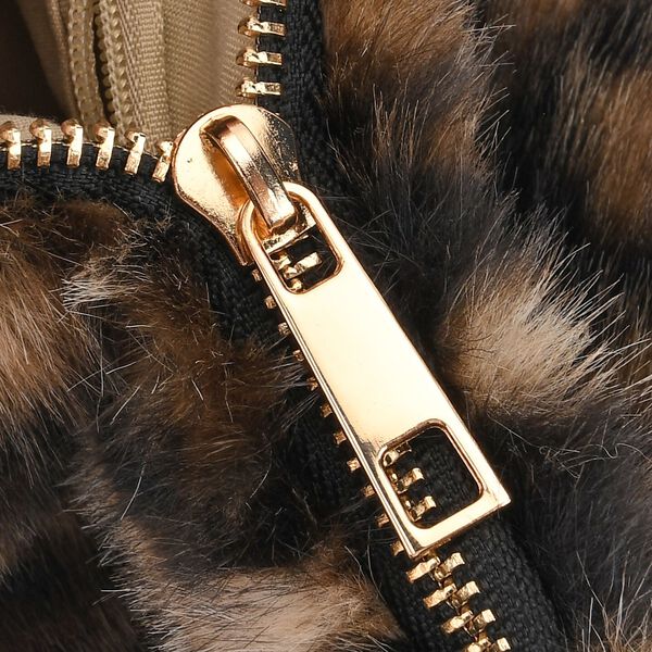 Leopardenmuster-Hobo-Tasche, 30x20 cm, Braun-Beige image number 7