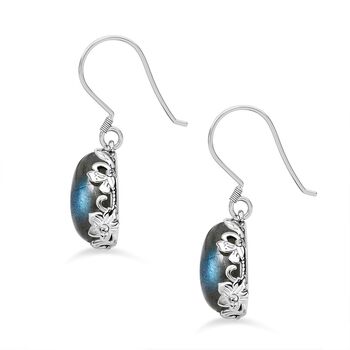 Labradorit Ohrringe 925 Silber platiniert ca. 12.76 ct