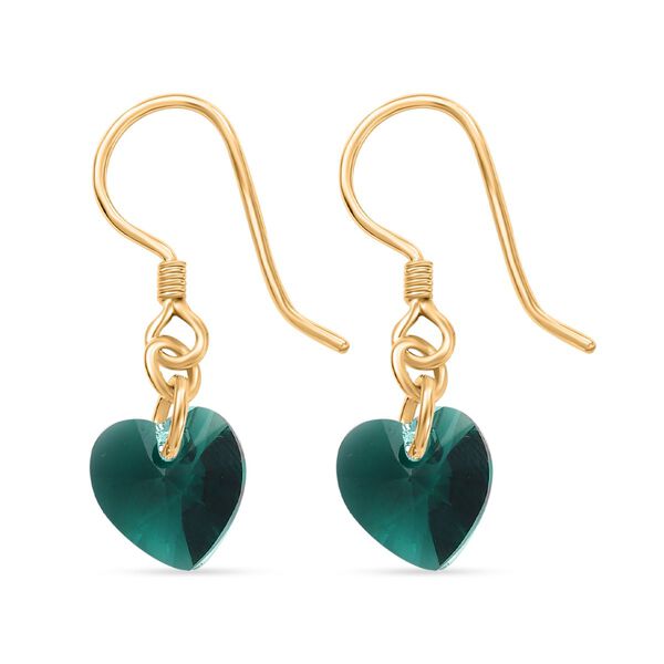 J Francis gefertigt mit SWAROVSKI- Smaragd Swarovski Kristall Herz Ohrringe image number 5