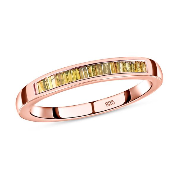 Gelber Diamant-Ring, 925 Silber ros&eacute;vergoldet - 0,25 ct. image number 4