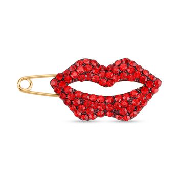 Rote Kristall-Brosche, Lippen