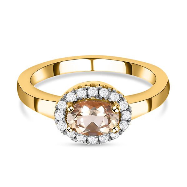 AAA Turkizit und wei&szlig;er Zirkon-Ring - 1,09 ct.