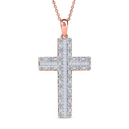 LUXURIANT DIAMOND - Lab Grown Diamant SI-GH Schmuckset 925 Silber 750 Ros&eacute;gold Vermeil ca. 1,00 ct.