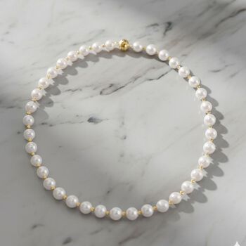 D'Joy wei&szlig;e Edison Perle 50cm Halskette