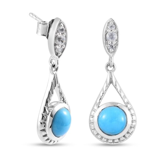 Natürlicher Sleeping Beauty Türkis Ohrhänger 925 Silber platiniert 2.11 ct  image number 5
